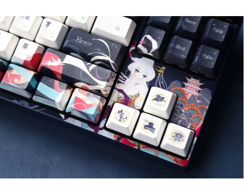 Клавиатура механическая Varmilo VPE87 Chang'e 87Key, Cherry Mx Red, BT/WL/USB-A, EN, White Led, Синій