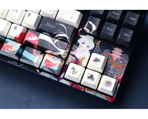 Клавиатура механическая Varmilo VPE87 Chang'e 87Key, Cherry Mx Red, BT/WL/USB-A, EN, White Led, Синій