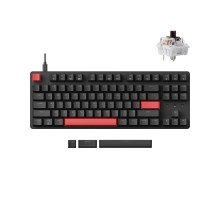 Клавиатура механическая Lemokey X1 87Key, Keychron Brown, USB-A, QMK/VIA, EN/KZ/RU, Red led, черный