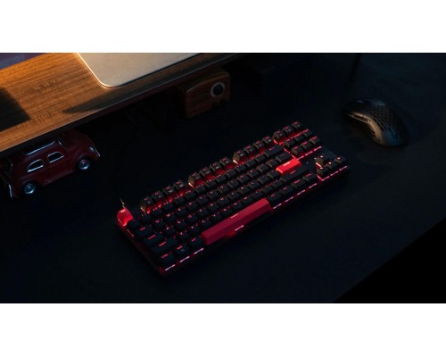 Клавиатура механическая Lemokey X1 87Key, Keychron Brown, USB-A, QMK/VIA, EN/KZ/RU, Red led, черный