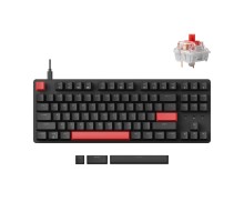 Клавиатура механическая Lemokey X1 87Key, Keychron Red, USB-A, QMK/VIA, EN/KZ/RU, Red led, черный