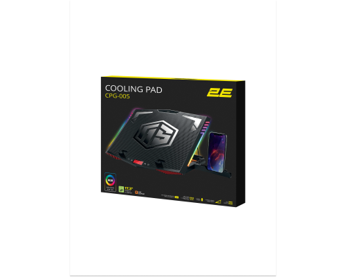 Игровая подставка для ноутбука 2E GAMING CPG-005, до 17.3", 2xUSB-A, RGB, черная