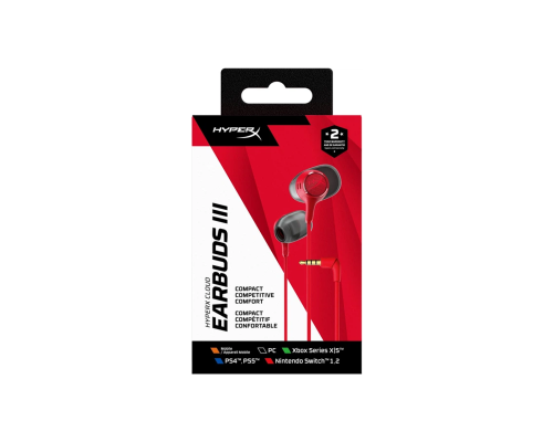 Проводные игровые наушники HyperX Cloud Earbuds III, красные (BN7S0AA)