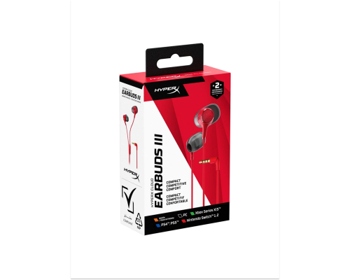 Проводные игровые наушники HyperX Cloud Earbuds III, красные (BN7S0AA)