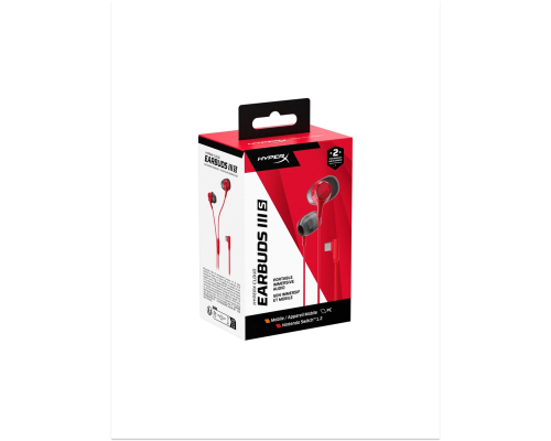 Проводные наушники HyperX Cloud Earbuds III S, красные (BN7S2AA)