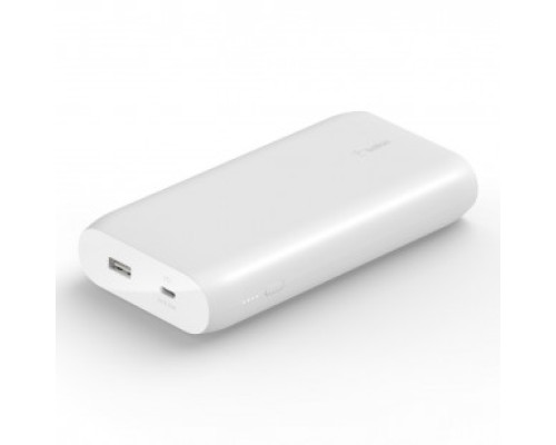 Портативный аккумулятор Belkin 20000A, 30W PD USBC IN/OUT, USBA OUT, WHT