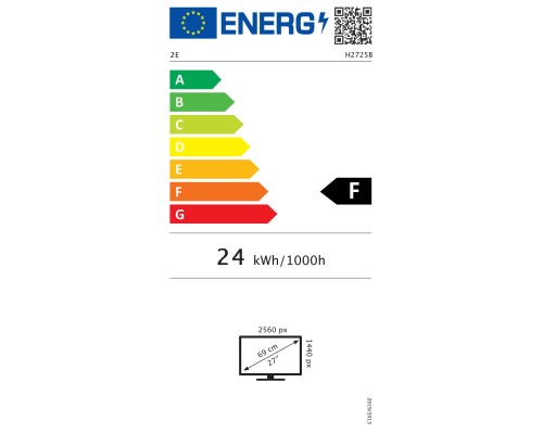 Монитор 2E 27" H2725B HDMI, DP, ММ, IPS, 2560x1440, 100Hz, FreeSync