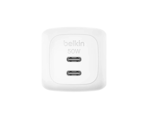 Сетевое зарядное устройство Belkin 50W Dual USB-C PPS White