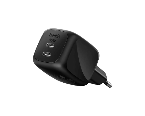 Сетевое зарядное устройство Belkin 50W Dual USB-C PPS Black