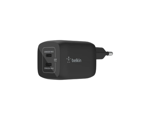 Сетевое зарядное устройство Belkin 65W GaN Dual USB-C Black