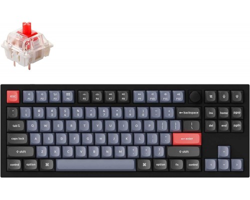 Клавиатура Keychron Q1 QMK Custom HotSwappable Gateron Phantom Red Switch Mechanical Keyboard Full Assembled Space Grey RGB with Knob Russian Layout