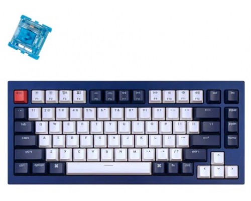 Клавиатура Keychron Q1 QMK Custom HotSwappable Gateron Phantom Blue Switch Mechanical Keyboard Full Assembled Navy Blue RGB with Knob Russian Layout