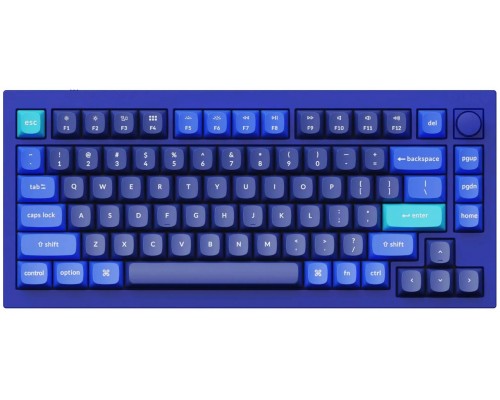 Клавиатура Keychron Q1 QMK Custom HotSwappable Gateron Phantom Red Switch Mechanical Keyboard Full Assembled Navy Blue RGB with Knob Russian Layout