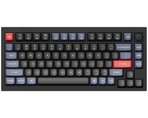 Клавиатура Keychron Q1 QMK Custom HotSwappable Gateron Phantom Red Switch Mechanical Keyboard Full Assembled Carbon Black RGB with Knob Russian Layout