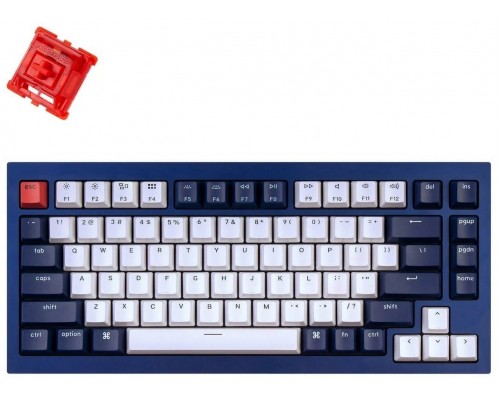 Клавиатура Keychron Q1 QMK Custom HotSwappable Gateron Phantom Blue Switch Mechanical Keyboard Full Assembled Carbon Black RGB with Knob Russian Layout