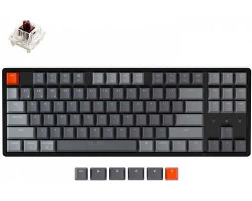 Клавиатура Keychron K8 87 Key Hot-Swappable Gateron Optical Mechanical Keyboard RGB Brown Russian Layout