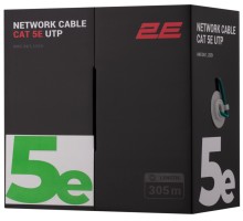 2E Лан кабель CAT 5e, U-UTP, 305м, AWG 24/1, LSZH, зеленый