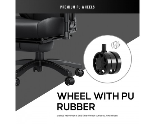 Кресло AndaSeat Luna Pro, ПВХ кожа, 1D-Armrests, чёрный