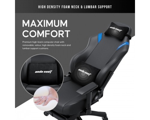 Кресло AndaSeat Luna Pro, ПВХ кожа, 1D-Armrests, чёрный