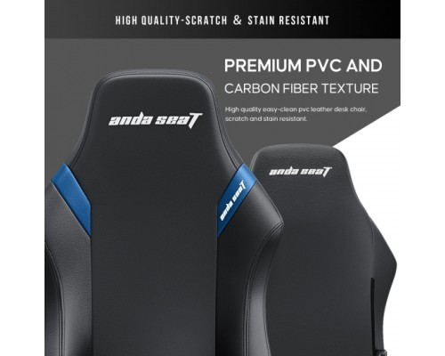 Кресло AndaSeat Luna Pro, ПВХ кожа, 1D-Armrests, чёрный