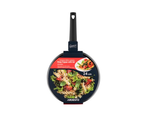Сковорода глубокая с крышкой ARDESTO Gemini Gourmet Viareggio, 24см, алюминий, черный