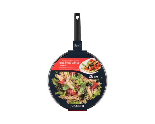 Сковорода глубокая с крышкой ARDESTO Gemini Gourmet Viareggio, 28см, алюминий, черный