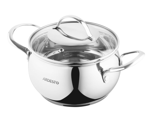 Кастрюля со стеклянной крышкой ARDESTO Gemini Liguria, 2.2л, нержавеющая сталь