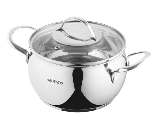 Кастрюля со стеклянной крышкой ARDESTO Gemini Liguria, 3л, нержавеющая сталь