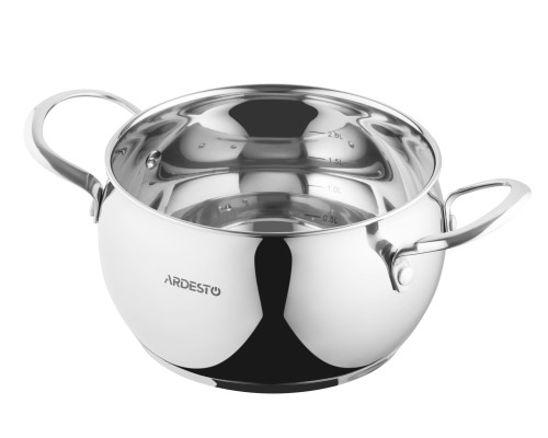 Кастрюля со стеклянной крышкой ARDESTO Gemini Liguria, 3л, нержавеющая сталь
