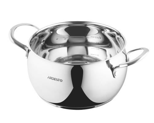 Кастрюля со стеклянной крышкой ARDESTO Gemini Liguria, 4л, нержавеющая сталь