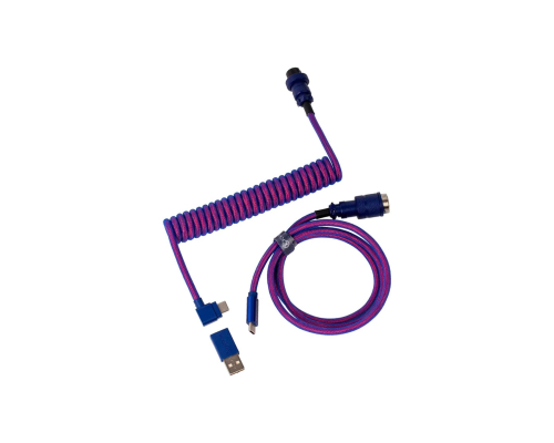 Кабель Type-A/Type-C Keychron Premium Coiled Aviator Cable-Angled Purpule