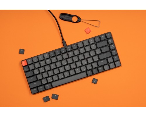 Клавиатура механическая K3 84Key, Gateron Red, BT/USB-A, Low Profile, EN/UKR, White Led, Чорний