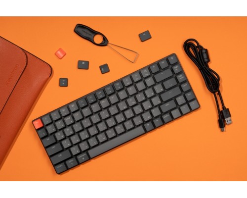 Клавиатура механическая K3 84Key, Gateron Red, BT/USB-A, Low Profile, EN/UKR, White Led, Чорний