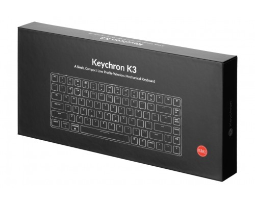 Клавиатура механическая K3 84Key, Gateron Red, BT/USB-A, Low Profile, EN/UKR, White Led, Чорний