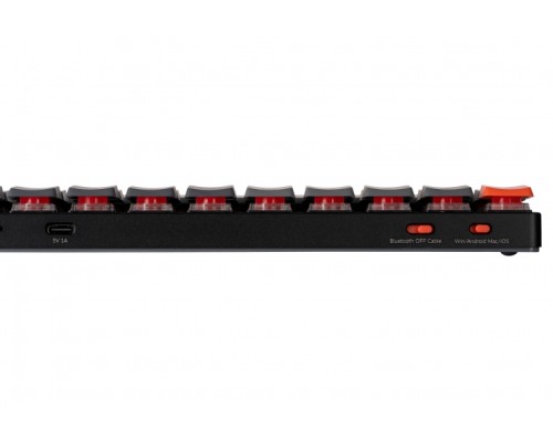 Клавиатура механическая K3 84Key, Gateron Red, BT/USB-A, Low Profile, EN/UKR, White Led, Чорний