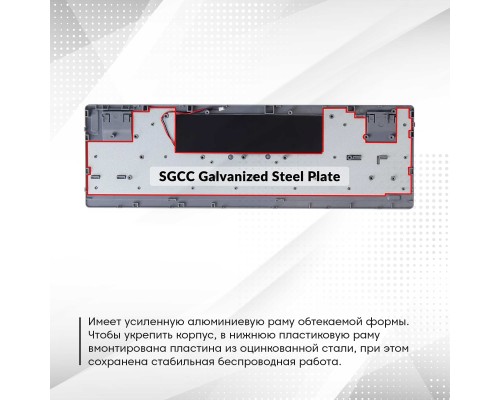 Клавиатура механическая K3 84Key, Gateron Red, BT/USB-A, Low Profile, EN/UKR, White Led, Чорний