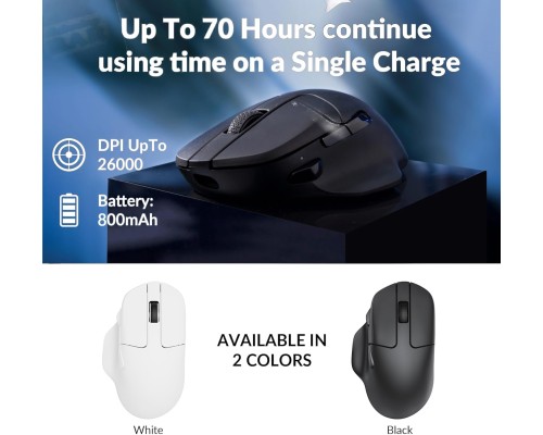 Мышь Keychron M7 BT/WL/USB-A/USB-C, білий