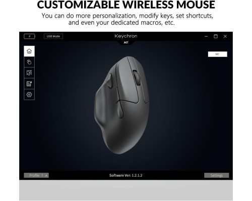 Мышь Keychron M7 BT/WL/USB-A/USB-C, білий