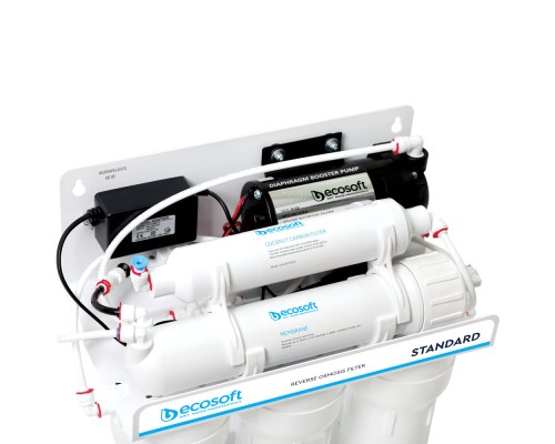 Фильтр обратного осмоса Ecosoft Standard 5-50P PRO с насосом и минерализатором, мембрана 50gpd, кран капля