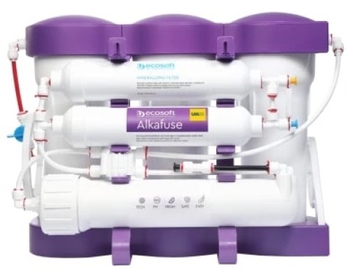 Фильтр обратного осмоса Ecosoft P'URE Alkafuse, мембрана 75gpd DuPont, картридж Alkafuse повышает pH воды, обогащает минералами магния.