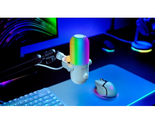 Микрофон геймерский Razer Seiren V3 Chroma, Uni, RGB, USB-A, 2м, белый