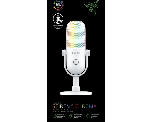 Микрофон геймерский Razer Seiren V3 Chroma, Uni, RGB, USB-A, 2м, белый