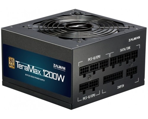 Блок питания Zalman Teramax (1200W) >90% 80+ Gold 120мм 1xMB 28pin (18+10) 2xCPU 8pin(4+4) 3xMolex 12xSATA 6xPCIe 8pin(6+2) Fully Modular