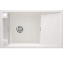 Мойка кухонная Deante Magnetic, гранит, прямоуг., с крылом, 820х500х219мм, чаша - 1, накладная, алебастр