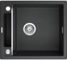 Мойка кухонная Deante Magnetic, гранит, квадрат, без крыла, 560х500х219мм, чаша - 1, накладная, металлический графит