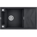 Мойка кухонная Deante Magnetic, гранит, прямоуг., с крылом, 820х500х219мм, чаша - 1, накладная, металлический графит