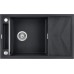 Мойка кухонная Deante Magnetic, гранит, прямоуг., с крылом, 820х500х219мм, чаша - 1, накладная, металлический графит