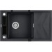Мойка кухонная Deante Magnetic, гранит, прямоуг., с крылом, 820х500х219мм, чаша - 1, накладная, металлический графит