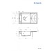 Мойка кухонная Deante Magnetic, гранит, прямоуг., с крылом, 820х500х219мм, чаша - 1, накладная, металлический графит