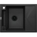 Мойка кухонная Deante Magnetic, гранит, прямоуг., с крылом, 640х500х219мм, чаша - 1, врезная, металлический графит